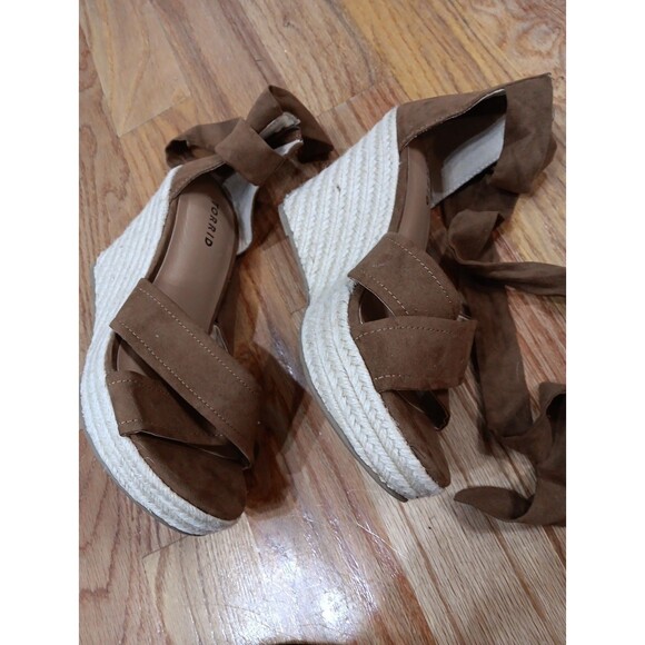 Torrid‎ Lace-Up Espadrille Wedge - Brown 9WW - Picture 3 of 6